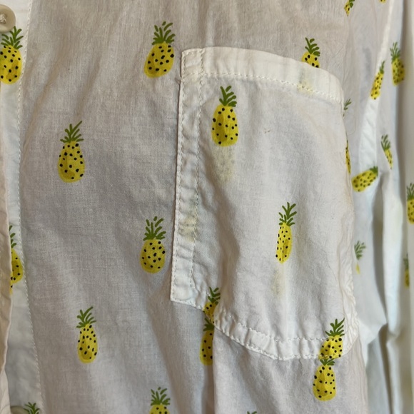 GUC Merona Pineapple Print Button Front Shirt - Picture 2 of 4